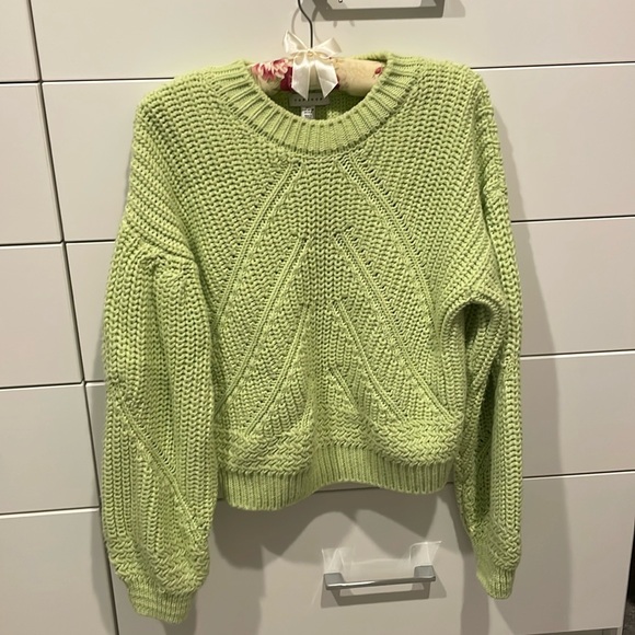 Topshop Chunky Knit Crop Sweater - Picture 1 of 9